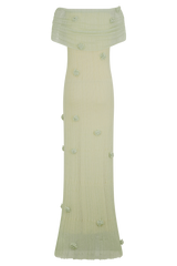 Brynn Orchid Knit Maxi Dress - Pastel Green