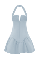 Calipso Halter Mini Dress - Cornflower Blue