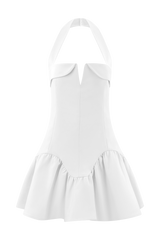 Calipso Halter Mini Dress - White