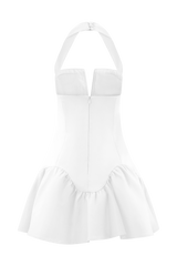 Calipso Halter Mini Dress - White