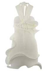 Caprice Halter Knit Mini Dress - White