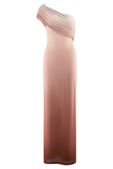 Cassandra Off Shoulder Slinky Maxi Dress - Neutral Ombre