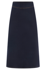 Cecilia Denim A-Line Midi Skirt - Indigo Blue