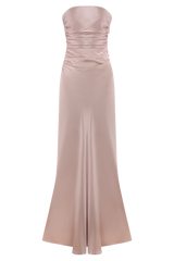 Cedar Strapless Satin Maxi Dress - Soft Pink