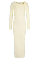 Culver Draped Twist Knit Midi Dress - Cream