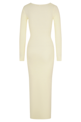 Culver Draped Twist Knit Midi Dress - Cream