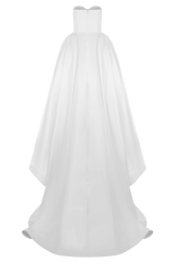 Delphine Satin Strapless Maxi Gown - White