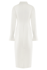 Dorian Fitted Shirt Midi Dress - White