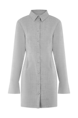 Dorian Fitted Shirt Mini Dress - Charcoal Marle