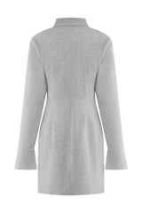 Dorian Fitted Shirt Mini Dress - Charcoal Marle