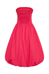 Dulce Puff Midi Dress - Raspberry