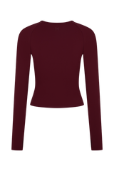 Eliana Long Sleeve Active Top - Burgundy