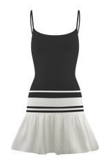 Ellison Contrast Knit Mini Dress - Black/White