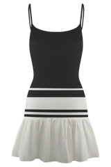 Ellison Contrast Knit Mini Dress - Black/White