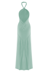 Elyna Slinky Halter Maxi Dress - Lagoon