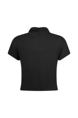 Eris High Neck Scuba Jersey Top - Black