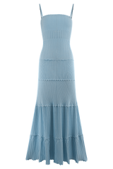 Finley Pointelle Knit Maxi Dress - Cornflower Blue