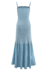 Finley Pointelle Knit Maxi Dress - Cornflower Blue