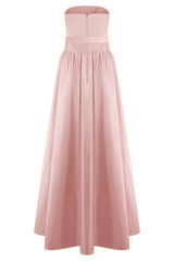 Florence Strapless Belted Maxi Dress - Baby Pink