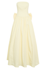 Frances Strapless Bow Maxi Dress - Lemon