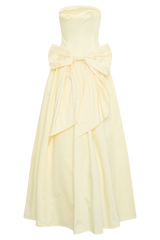 Frances Strapless Bow Maxi Dress - Lemon