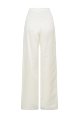 Ada Satin Straight Leg Pant - Ivory