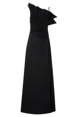 Adalyn One Shoulder Crepe Maxi Dress - Black