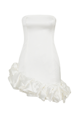 Alba Bubble Mini Dress - White