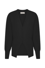 Alexia Buttoned Oversized Cardigan - Black