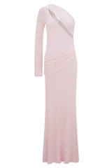 Alexius One Shoulder Knit Maxi Dress - Dusty Pink