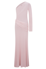 Alexius One Shoulder Knit Maxi Dress - Dusty Pink