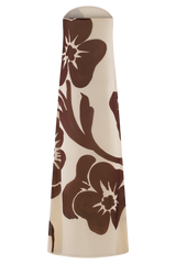 Amaya Strapless Chiffon Maxi Dress - Brown Deco Fleur Print