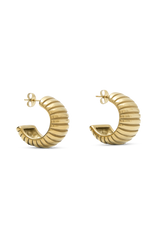 Amelia Textured Hoop - Gold