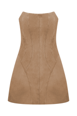 Andy Faux Suede Mini Dress - Camel