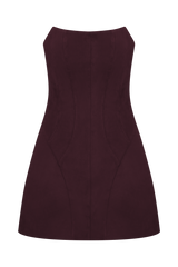 Andy Faux Suede Mini Dress - Wine