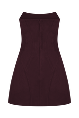 Andy Faux Suede Mini Dress - Wine