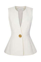Angelie Suiting Vest Top - Ivory