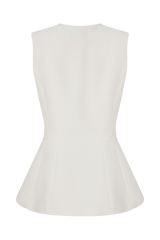 Angelie Suiting Vest Top - Ivory