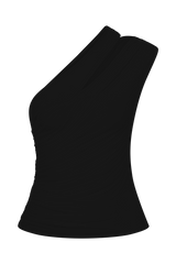 Anna One Shoulder Modal Top - Black