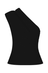 Anna One Shoulder Modal Top - Black