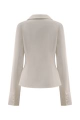 Annalee Cotton Beaded Tie Shirt - White