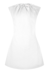 Ariana Pleated Neck Mini Dress - Ivory