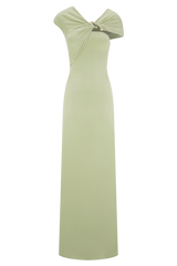 Ashford Asymmetrical Slinky Maxi Dress - Sage