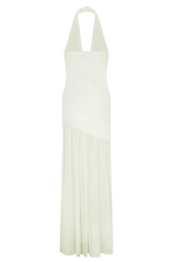 Aubree Crepe And Mesh Maxi Dress - Ivory