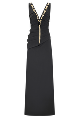 Axton Low Neck Maxi Dress - Black