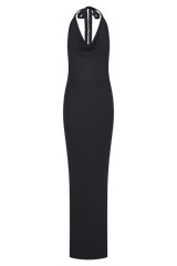 Ayella Cowl Knit Maxi Dress - Black