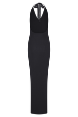 Ayella Cowl Knit Maxi Dress - Black
