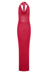 Ayella Cowl Knit Maxi Dress - Raspberry