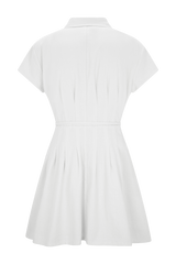 Aysha Buttoned Linen Mini Dress - White