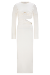 Azariah Long Sleeve Knit Midi Dress - Ivory